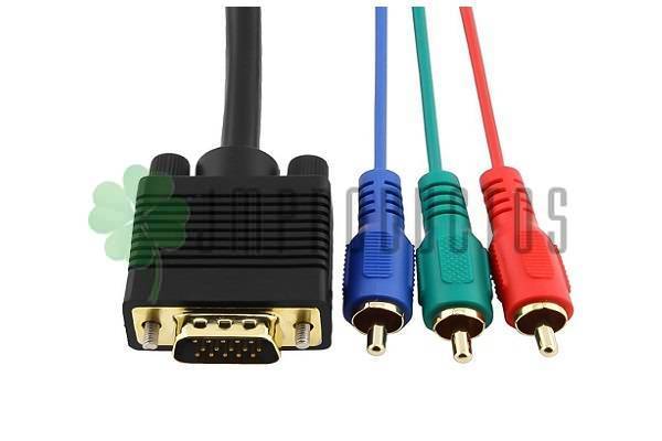 Cable Vga A Video Componente 3 Rca (rojo-verde-azul) Led Lcd