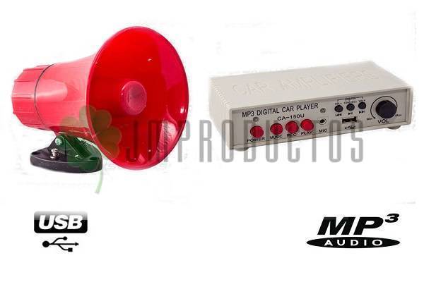 Megáfono Sirena Mp3 Usb 12/24v Con Grabador De Voz Con Iman - Imagen 2