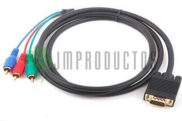 Cable Vga A Video Componente 3 Rca (rojo-verde-azul) Led Lcd - Imagen 2