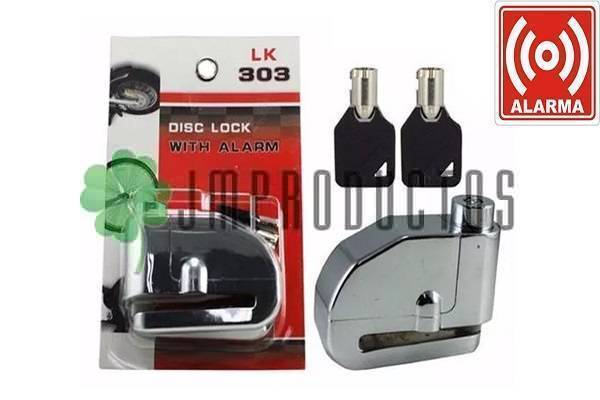 Candado Freno Disco Con Alarma 125db Para Motos Scooter Bici - Imagen 2