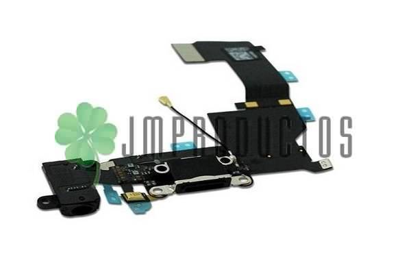 Flex De Carga Iphone 5 5g Completo Y Audio Negro Blanco Dock - Imagen 2