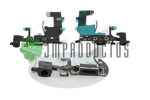 Flex De Carga Iphone 5 5g Completo Y Audio Negro Blanco Dock - Imagen 3