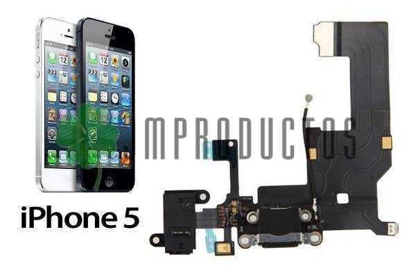 Flex De Carga Iphone 5 5g Completo Y Audio Negro Blanco Dock