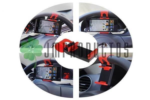 Soporte Volante Auto Universal Silicona Gps Android Iphone