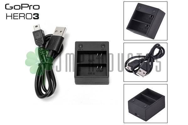 Cargador De Bateria Gopro Hero 3 3+ Plus Doble Ahdbt-301 302