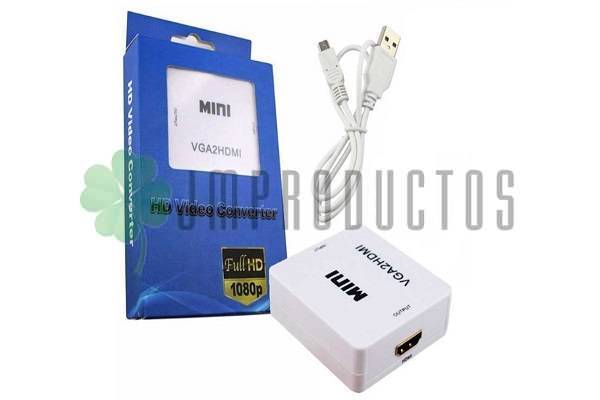 Convertidor Vga A Hdmi 1080p Con Audio Vga2hdmi Conversor - Imagen 2