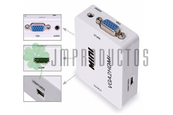 Convertidor Vga A Hdmi 1080p Con Audio Vga2hdmi Conversor - Imagen 5
