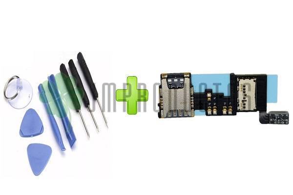 Flex Lector Sim Y Micro Sd Galaxy Note 4 + Kit De Desarme - Imagen 2