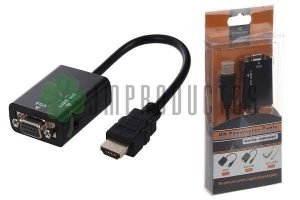 Convertidor De Hdmi A Vga Con Audio Con Cable 1x1