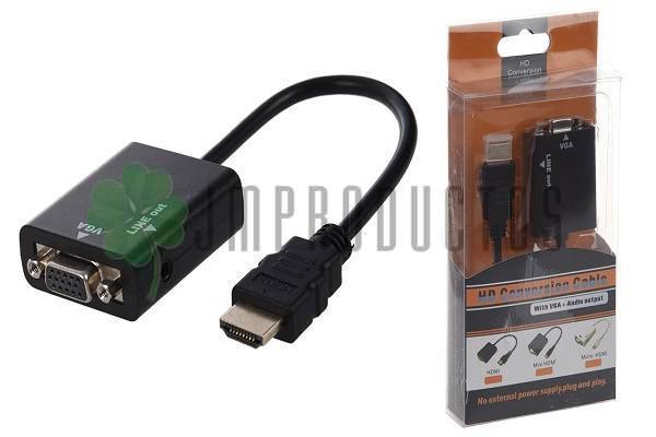 Convertidor De Hdmi A Vga Con Audio Con Cable 1x1