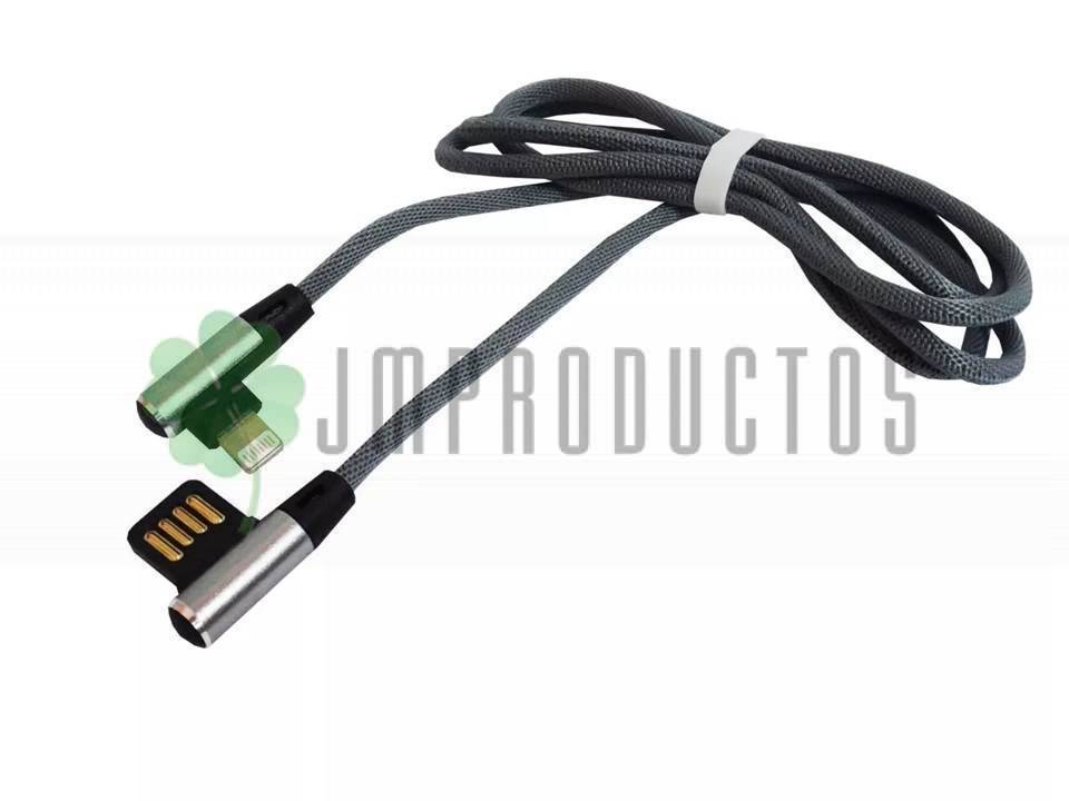 Cable Para Iphone 5 5c 5s 6 7 8 X Curvo 1 Metro Alternativo - Imagen 3