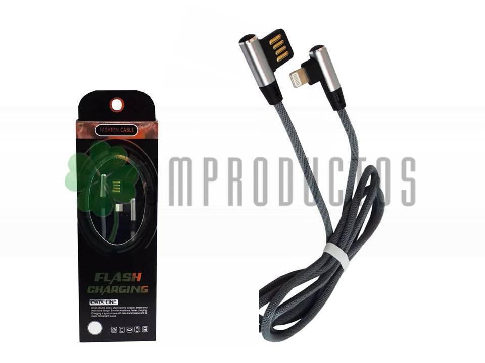 Cable Para Iphone 5 5c 5s 6 7 8 X Curvo 1 Metro Alternativo - Imagen 4