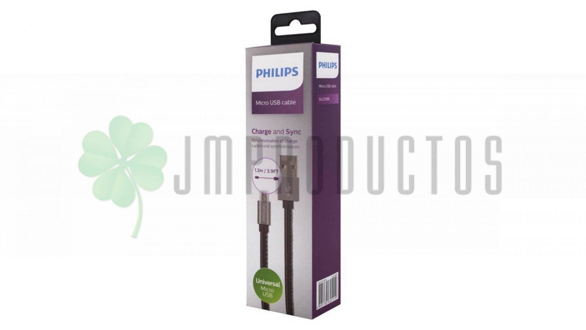 Cable Micro Usb Philips Cuero 1.2 Mt Reforzado Recubierto