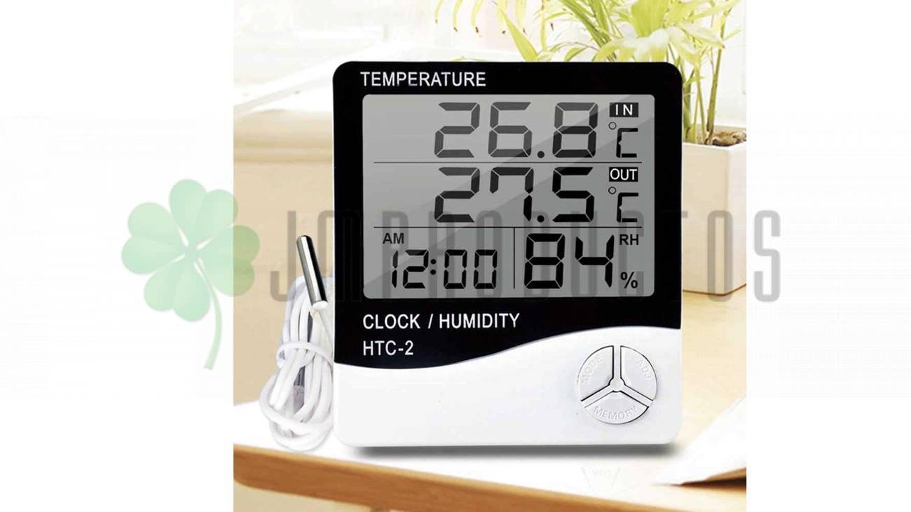 Termometro Higrometro Digital Htc-2 Con Sonda Reloj Alarma - Imagen 3