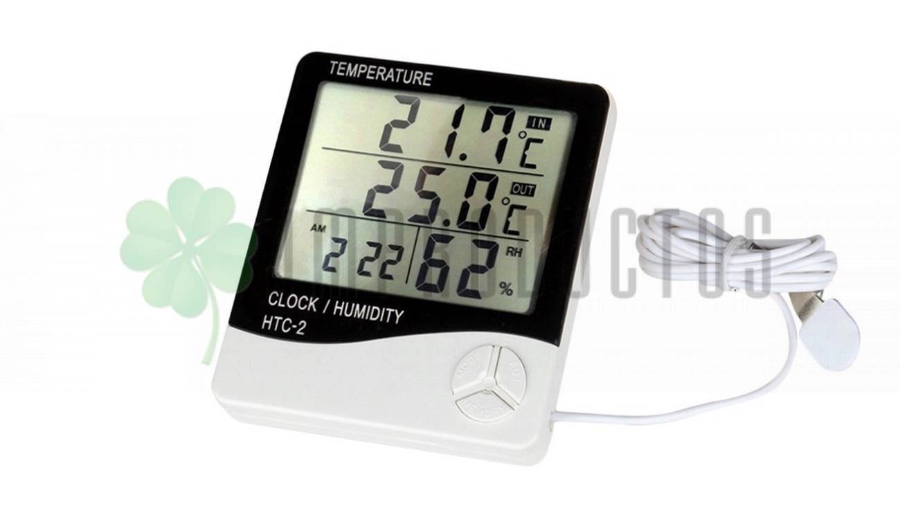 Termometro Higrometro Digital Htc-2 Con Sonda Reloj Alarma - Imagen 7