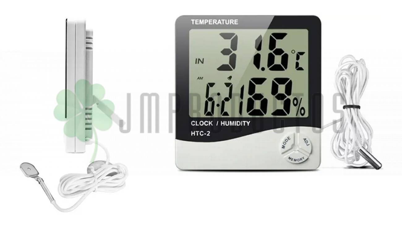 Termometro Higrometro Digital Htc-2 Con Sonda Reloj Alarma - Imagen 8