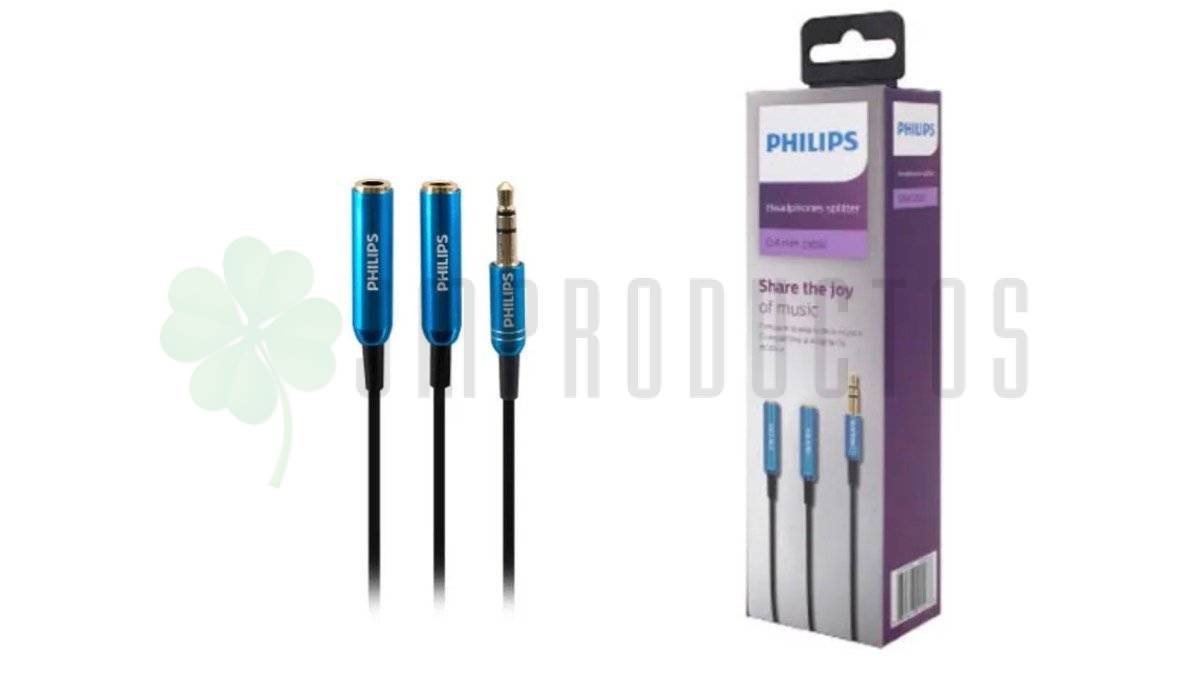Splitter Adaptador Audio Plug 3.5mm A 2 Jack 3.5mm Philips - Imagen 2