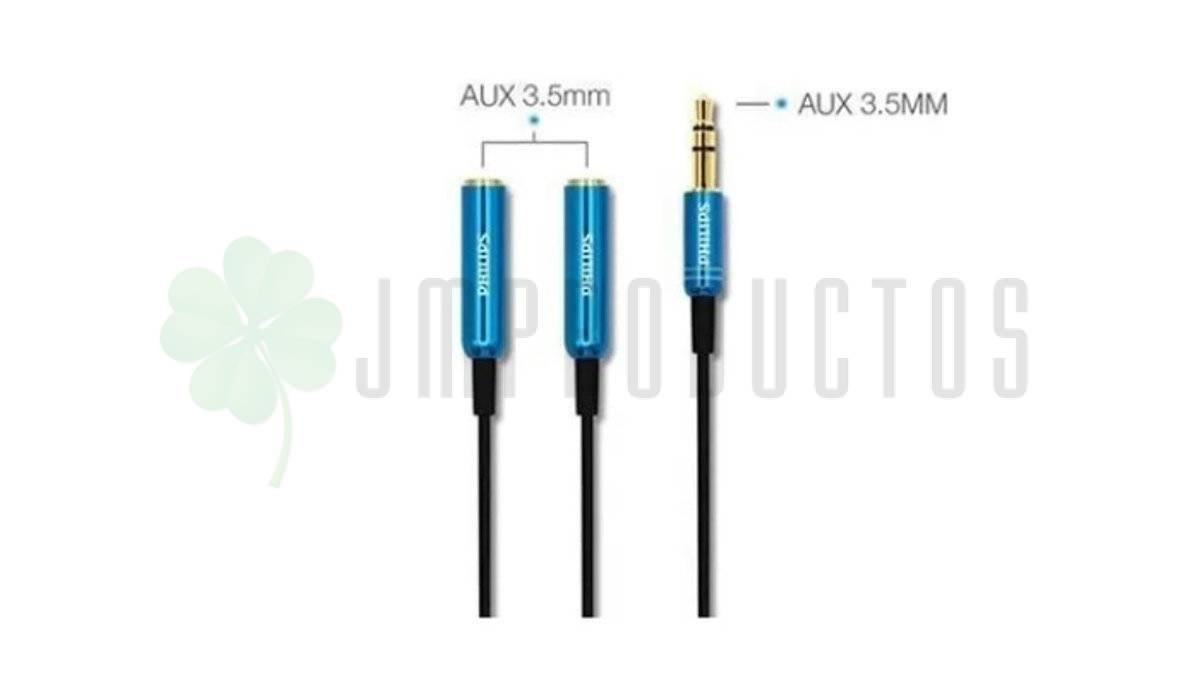 Splitter Adaptador Audio Plug 3.5mm A 2 Jack 3.5mm Philips - Imagen 3