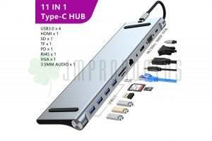 Hub 11 En 1 Usb Tipo C Usb-c Hdmi Vga Usb Lan Sd Adaptador