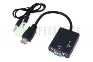 Conversor Adaptador HDMI a VGA Macho Con Audio