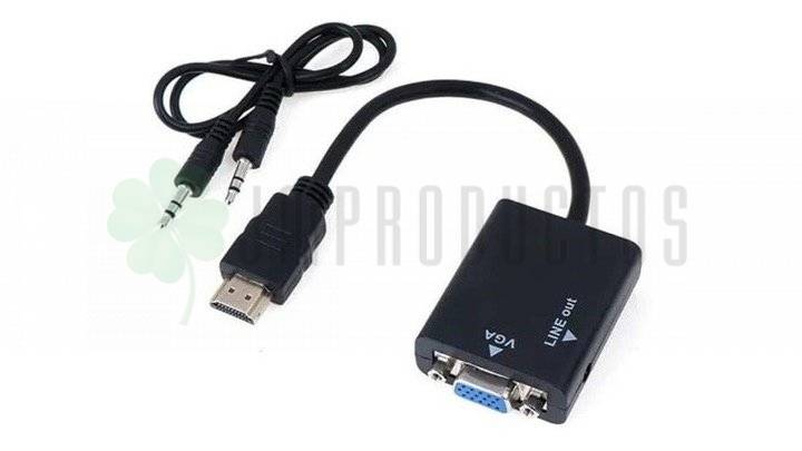 Conversor Adaptador HDMI a VGA Macho Con Audio