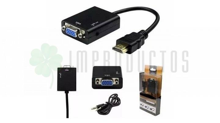 Conversor Adaptador HDMI a VGA Macho Con Audio - Imagen 4