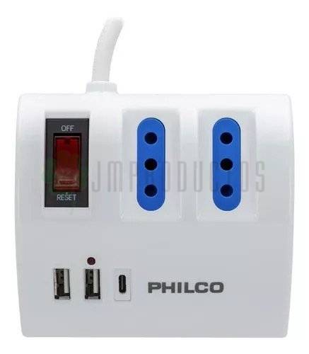 Extension Escritorio Philco 220v + 2 Usb 1 Usb-c - Imagen 4