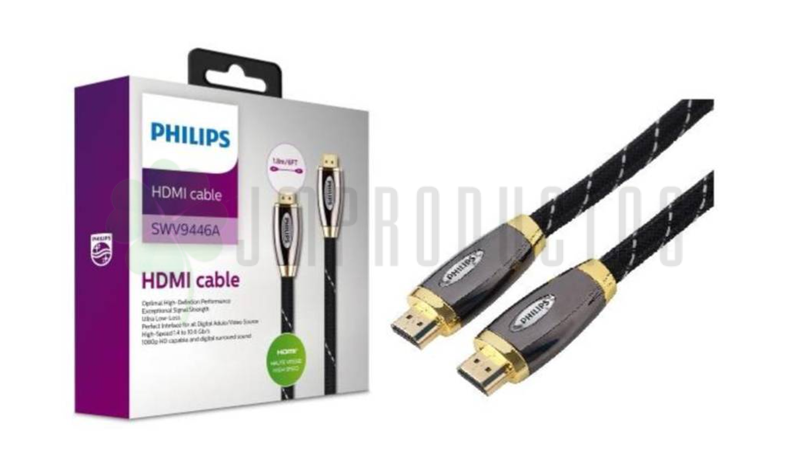 Cable Hdmi Blindado Philips 1.8 Mts Conector 24k