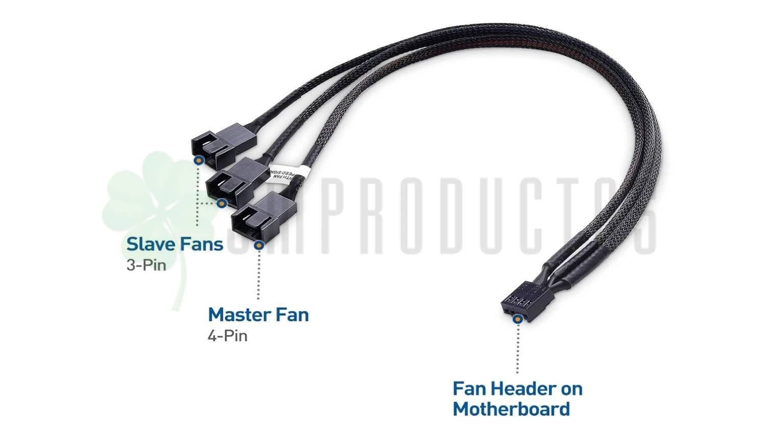 Cable Extensión Cooler Fan Cpu 4 Pin Pwm 3 A 1 Ventiladores - Imagen 2