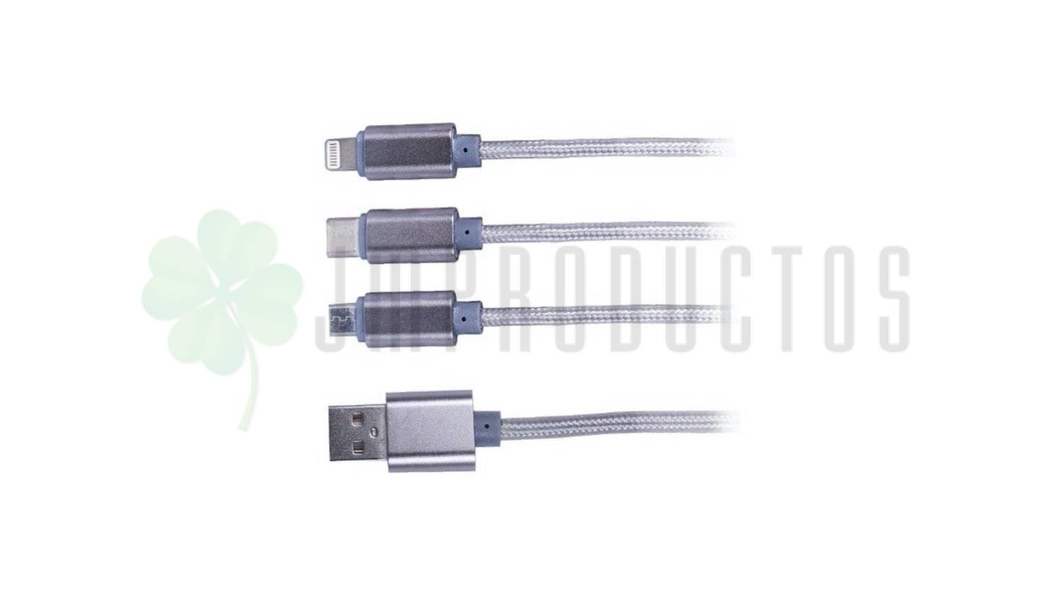 Cable Trenzado 3 En 1 Carga Rapida Philco - Imagen 2