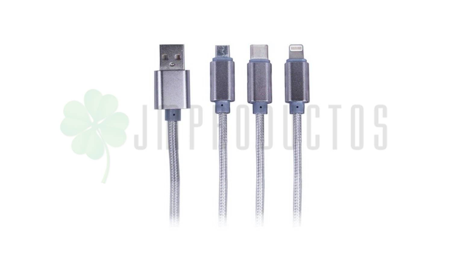 Cable Trenzado 3 En 1 Carga Rapida Philco - Imagen 3